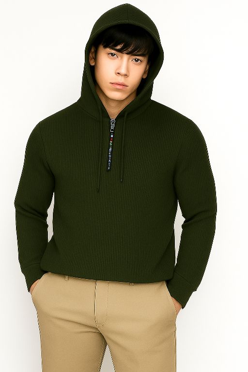 kaos pria lengan panjang Hoodie Ziper wafle polos 2- hanley lengan panjang kancing aktif - kaos distro Polos Baju Formal