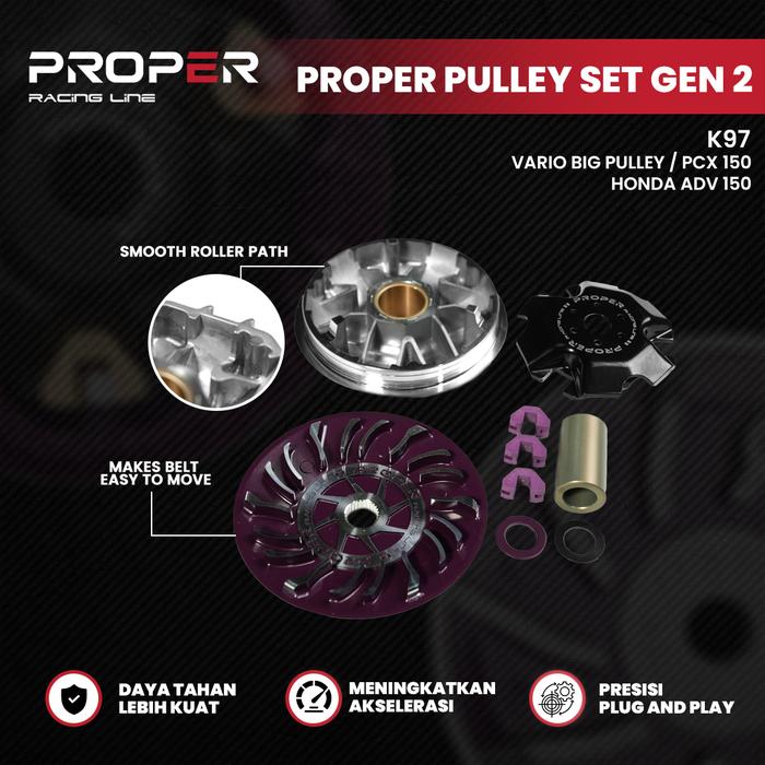 Gambar ROPER RACING LINE MAGIC PULLEY SET K97 VARIO BIG PULLY PCX 150 ADV 150 PROPER RACING LINE dari Proper Racing Line Kota Administrasi Jakarta Utara Tokopedia