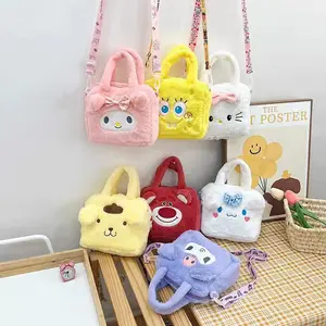 Tas Selempang Motif My melody Hello kitty pompompurin Kuromi Stitch Tas Selempang Wanita Tas Bulu Fashion