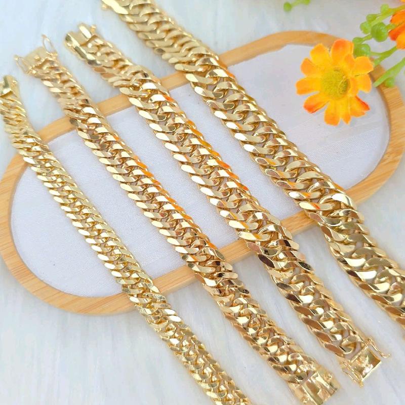 Lắc tay khoen lật đôi 5chỉ 1lượng 2lượng 3lượng bằng đồng đỏ màu vàng miền tây 750