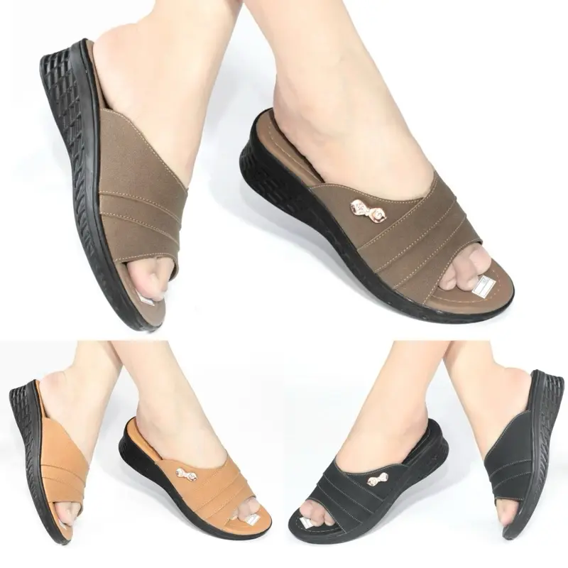 Sandal wanita wedges sendal cewek selop slop tinggi kondangan kekinian terbaru murah ibu terlaris SG03