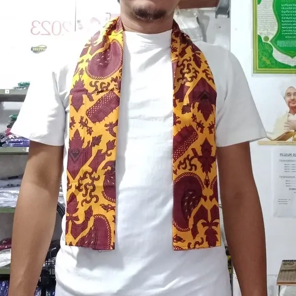 Selendang Batik I Cukin Batik Coklat Betawi Syal Batik Pria Wanita Anak Sampai Dewasa 6