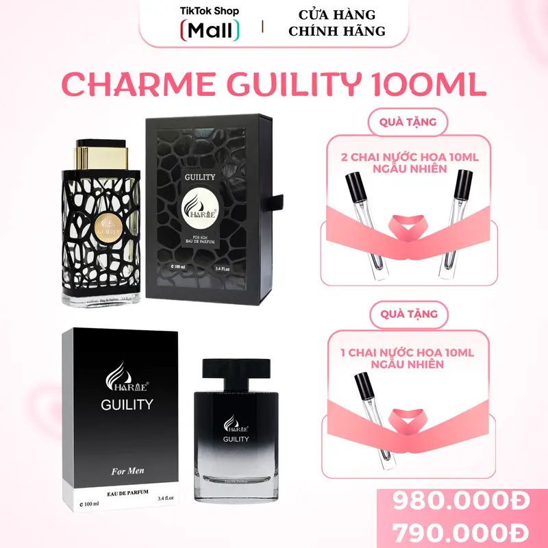 Nước Hoa Charme Guility 100ml - Phiên BẢn Nâng Cấp [Kèm 2 Chai Nước Hoa 10ml] - Phiên Bản Thường [Kèm 1 Chai Nước Hoa 10ml] 0