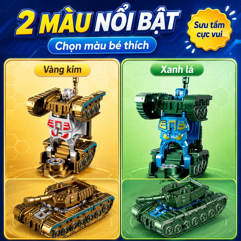 Đồ Chơi Xe Tăng Biến Hình Robot, Quay Đầu Ngón Tay Siêu Mượt, Giảm Chán Cực Vui