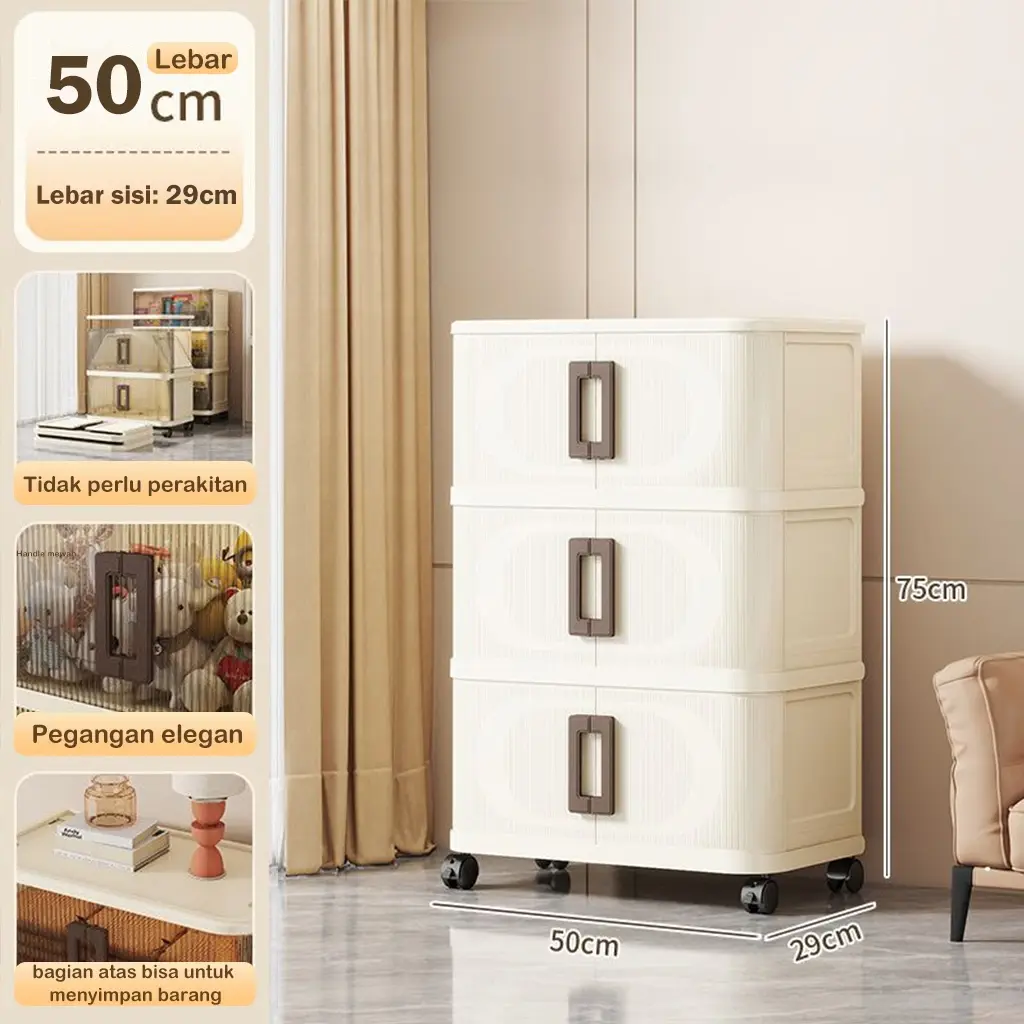 50cm-Putih krem-3 Susun