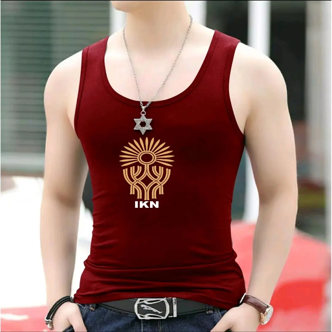 Singlet Pria Motif Ikn / Kaos tanpa lengan / kaos dalam / Baju lekbong cowok santai keren