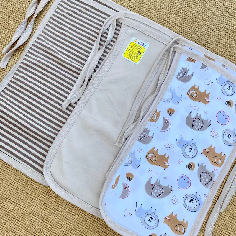 6/12 Pcs Popok Kain Popok Tali Bayi Baru Lahir Perlengkapan Bayi Newborn Popok Kain Bayi Series Cream Popok Bayi - ASYAM BABY 1