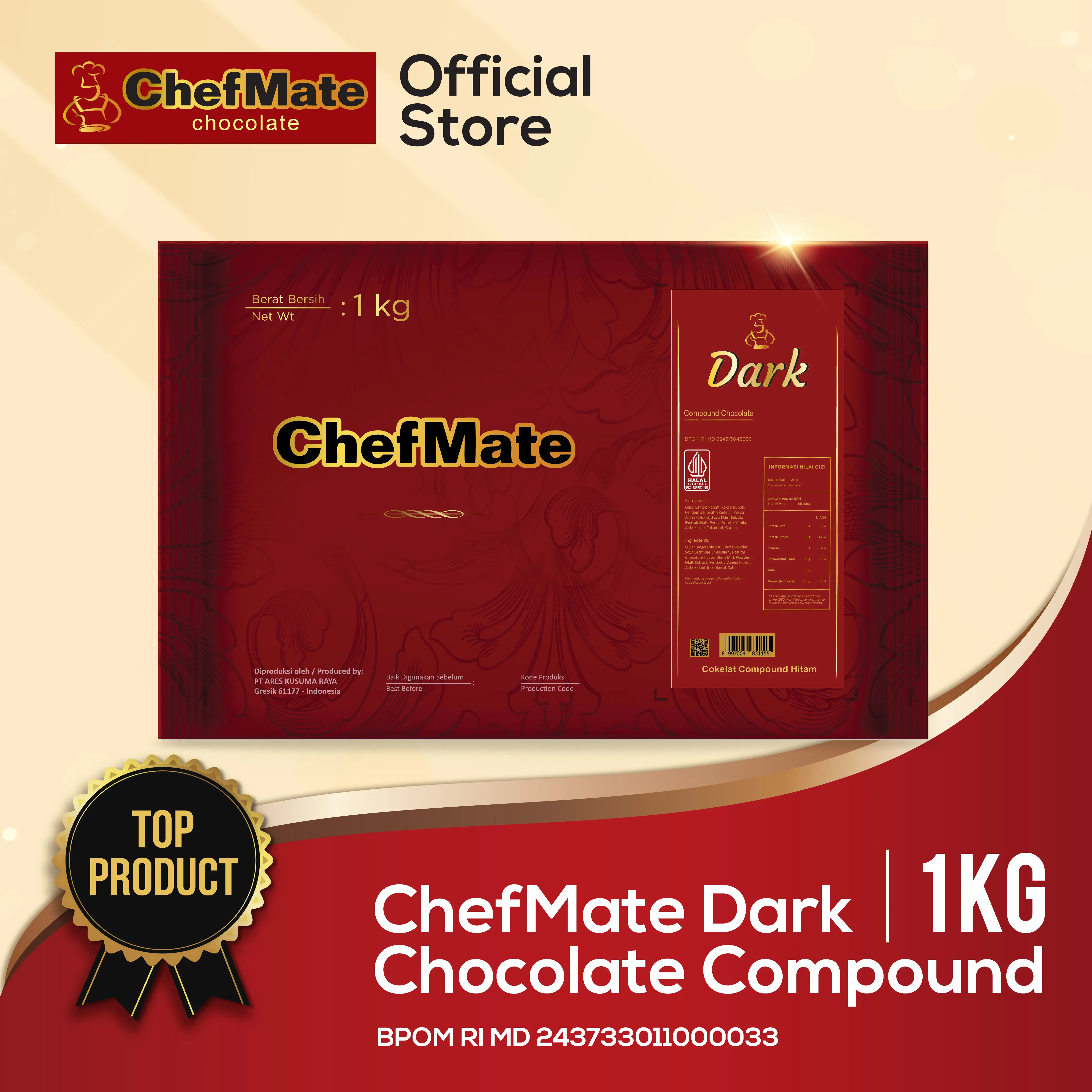 CHEFMATE DARK CHOCOLATE COMPOUND 1 KG