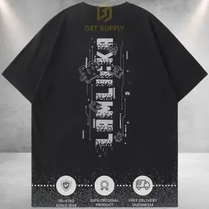 LAMLICKA BAJU REFLECTIVE OVERSIZE TEE BRANDED IMPORT ORIGINAL UNISEX SPACE INVADERS PANDA EDITION