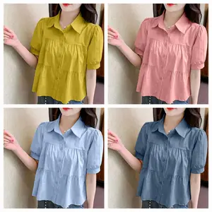 120-KEMEJA & BLOUSE ATASAN WANITA KEKINIAN/BLOUSE WANITA/ATASAN WANITA TERBARU/KEMEJAWANITA Katun Casual Baju Cewek
