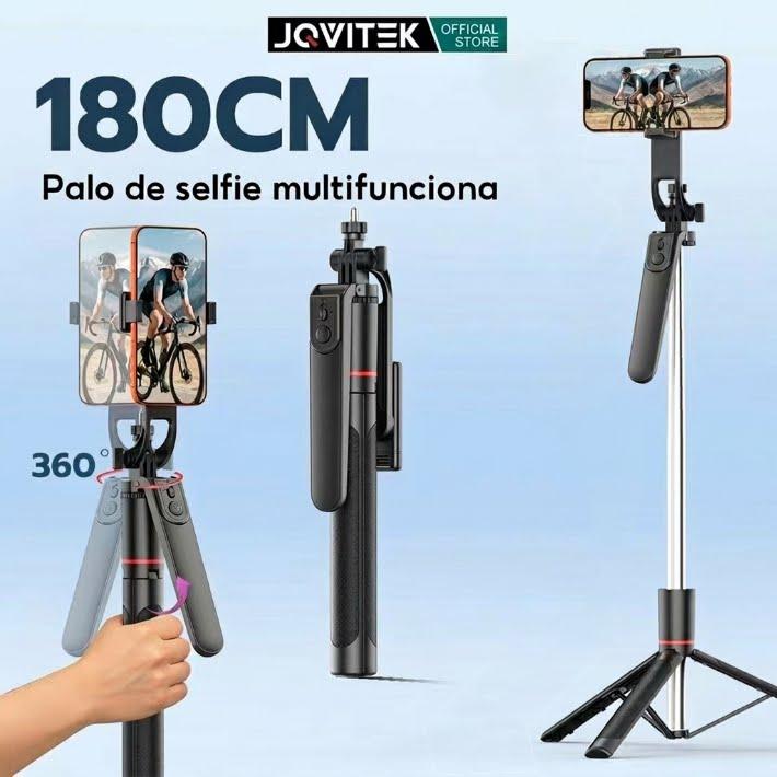 JQVITEK TR38 Trípode Palo Selfie 1.8m con Control Inalámbrico, Bastón Extensible Rotación 360°, Soporte Móvil Portátil Compatible con iOS y Android - Foto 1