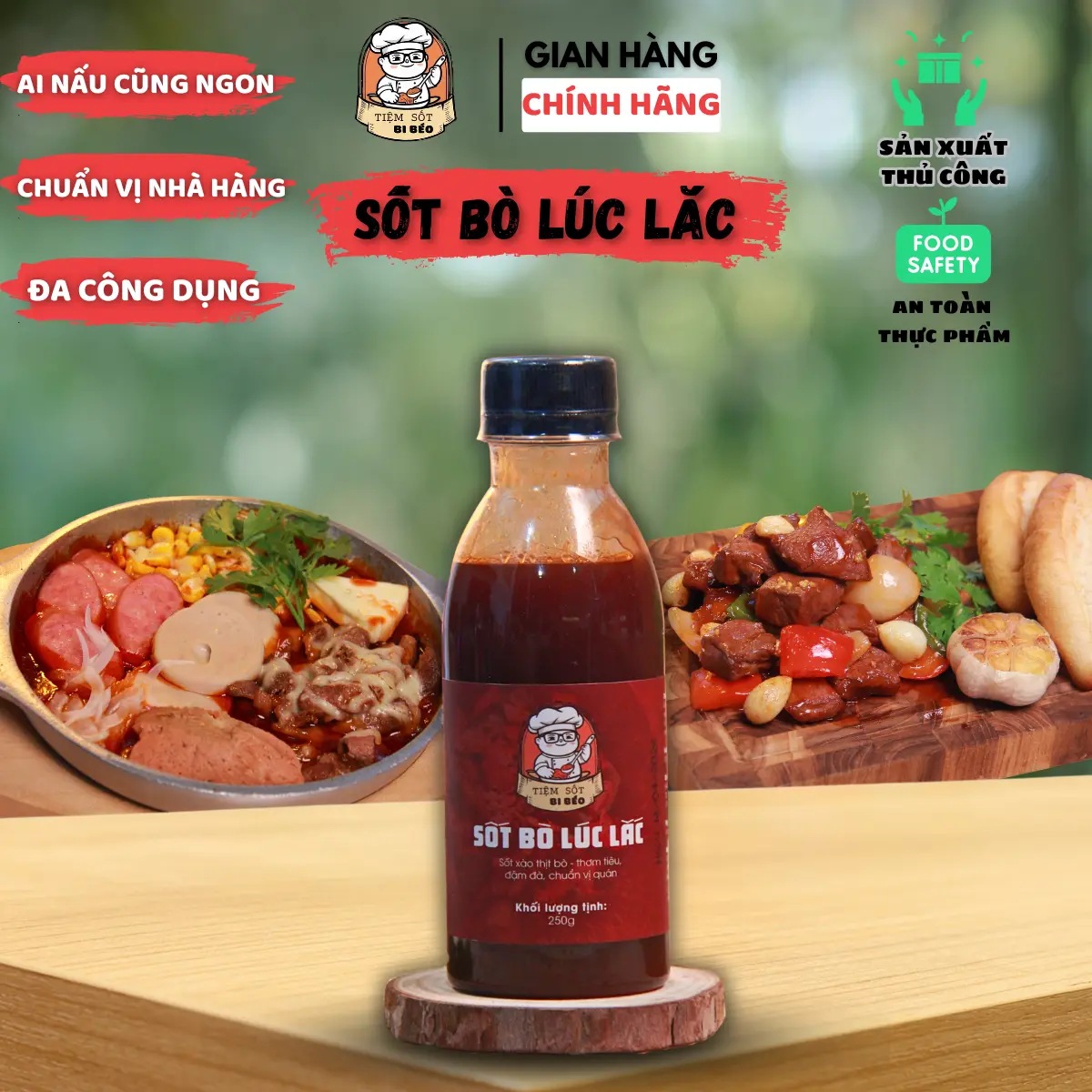 [ KOC ] Sốt Bò Lúc Lắc Bi Béo 250g - Chuẩn Vị Nhà Hàng - Ai Nấu Cũng Ngon