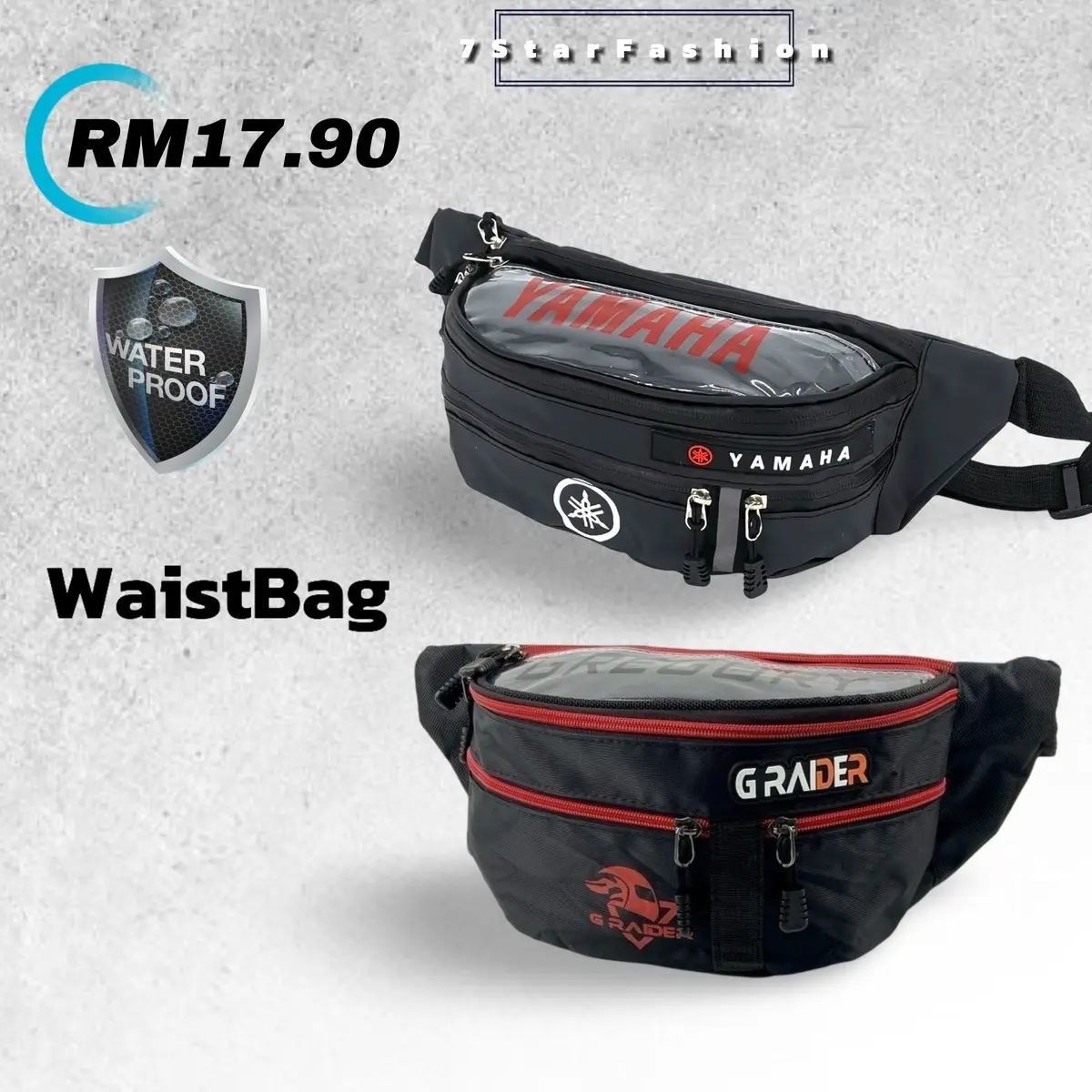 Hotitem Waterproof Nylon Motorcycle M Sports Waist Bag Fashion Beg Pinggang Kalis Air