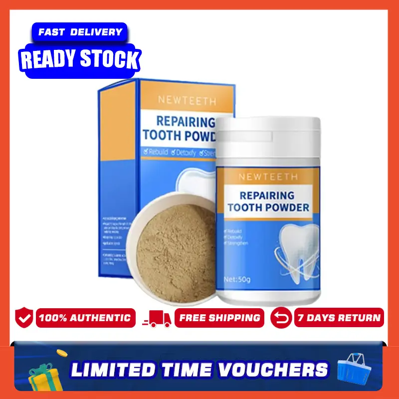 New Teeth | Teeth Whitening Tooth Powder Antibacterial Cleaning Herbal Sensitive Ubat Pemutih Gigi
