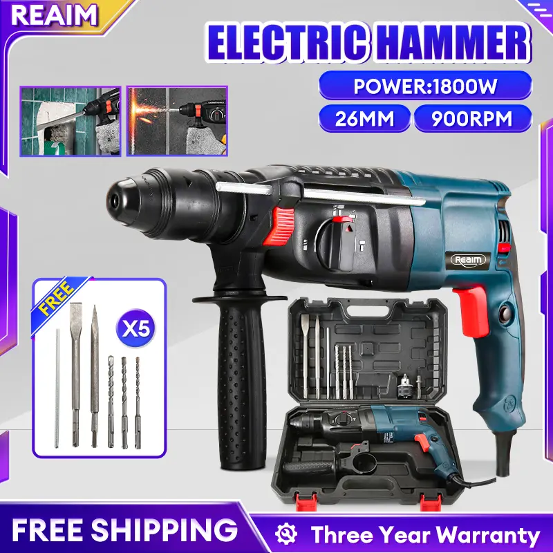 REAIM GBH 2-26 Heavy Duty Rotary Hammer Drill for Demolition and Concrete Chipping