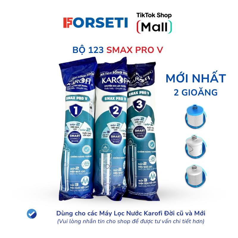 Bộ 3 Lõi Lọc Thô 123 Smax Pro V KAROFI dành cho máy KAQ-D58, KAQ-U96, KAD-L56, KAE-S85... (Công nghệ Smart Connect chuyên dụng cho máy lọc nước Karofi thế hệ mới)