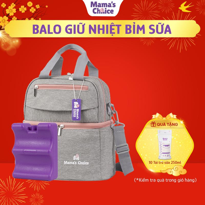 Balo Bỉm Sữa Giữ Nhiệt Mama’s Choice Đa Năng Giữ Nhiệt Bình Sữa Đựng Đồ Cho Mẹ Bé Thiết Kế 2 Tầng Chất Liệu Cao Cấp