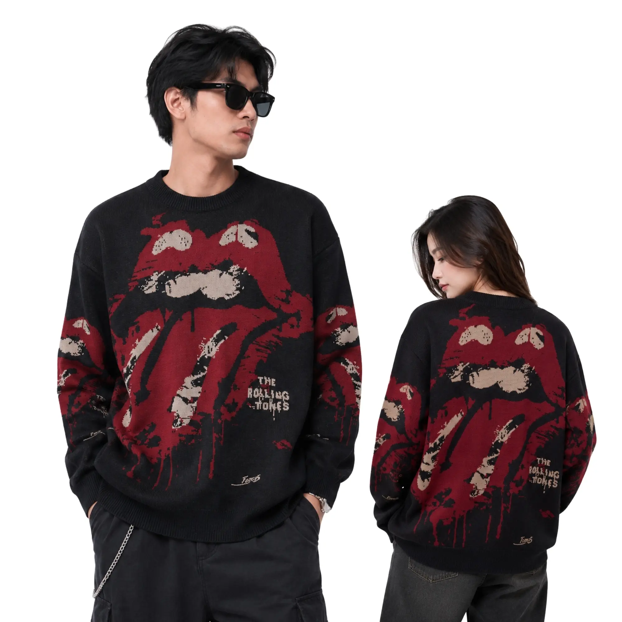 Id.Nueka Sweater Rajut Pria Wanita Rolling Stone