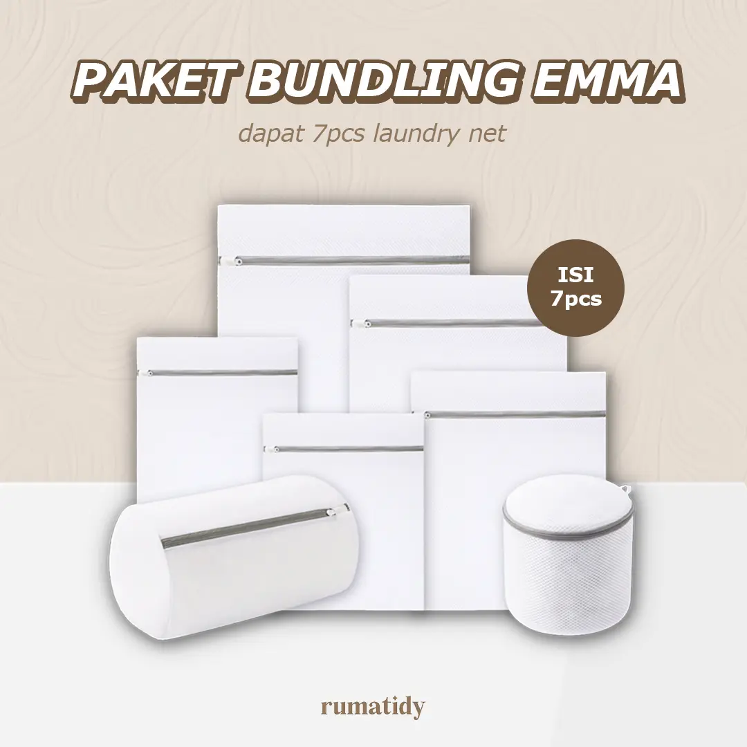 PAKET BUNDLE EMMA (7in1) Laundry Net Bag Kantong Cuci Jaring Baju Kotor Mesin Cuci Baju Celana Dalam