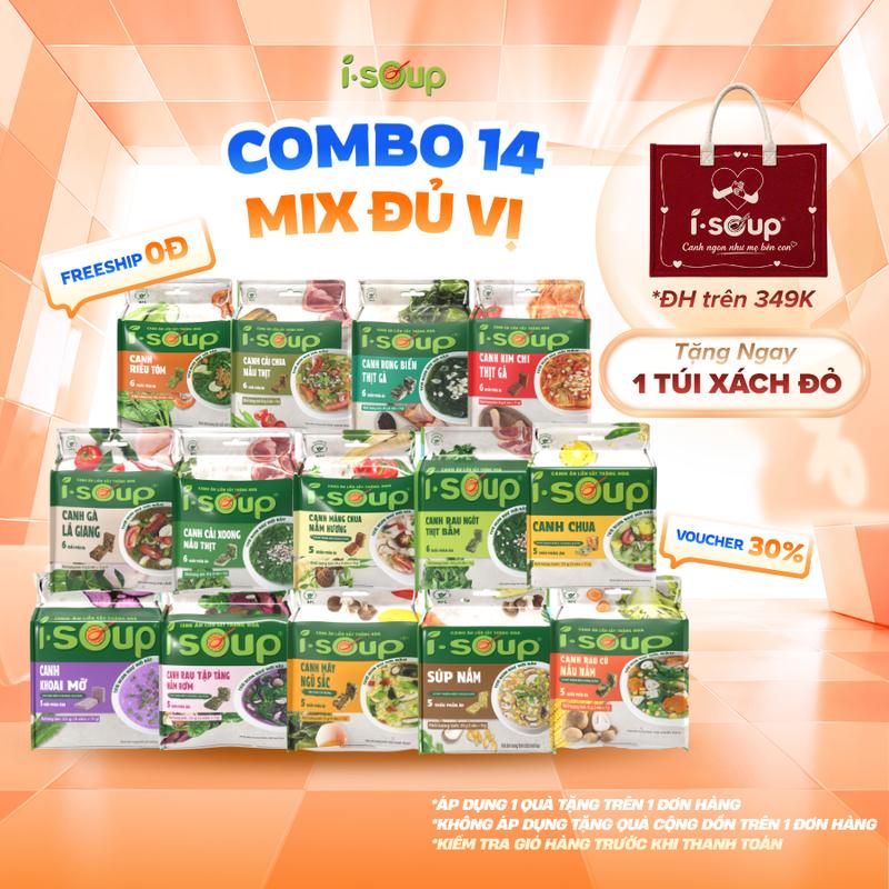 Isoup Viên Canh Ăn Liền Sấy Thăng Hoa - 14 Vị Canh Chay Mặn - Tự Chọn Theo Sơ…