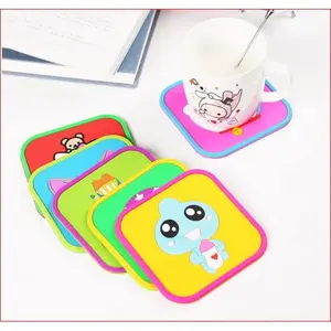 Tatakan Gelas Kartun Karakter Lucu Bentuk Kotak Anti Slip- X393