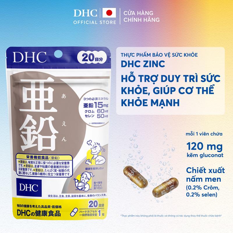 ĐQ Viên uống DHC Kẽm ZinC hỗ trợ duy trì sức khỏe giúp cơ thể khỏe mạnh 20 Ngày & 60 Ngày - TPBVSK DHC ZinC