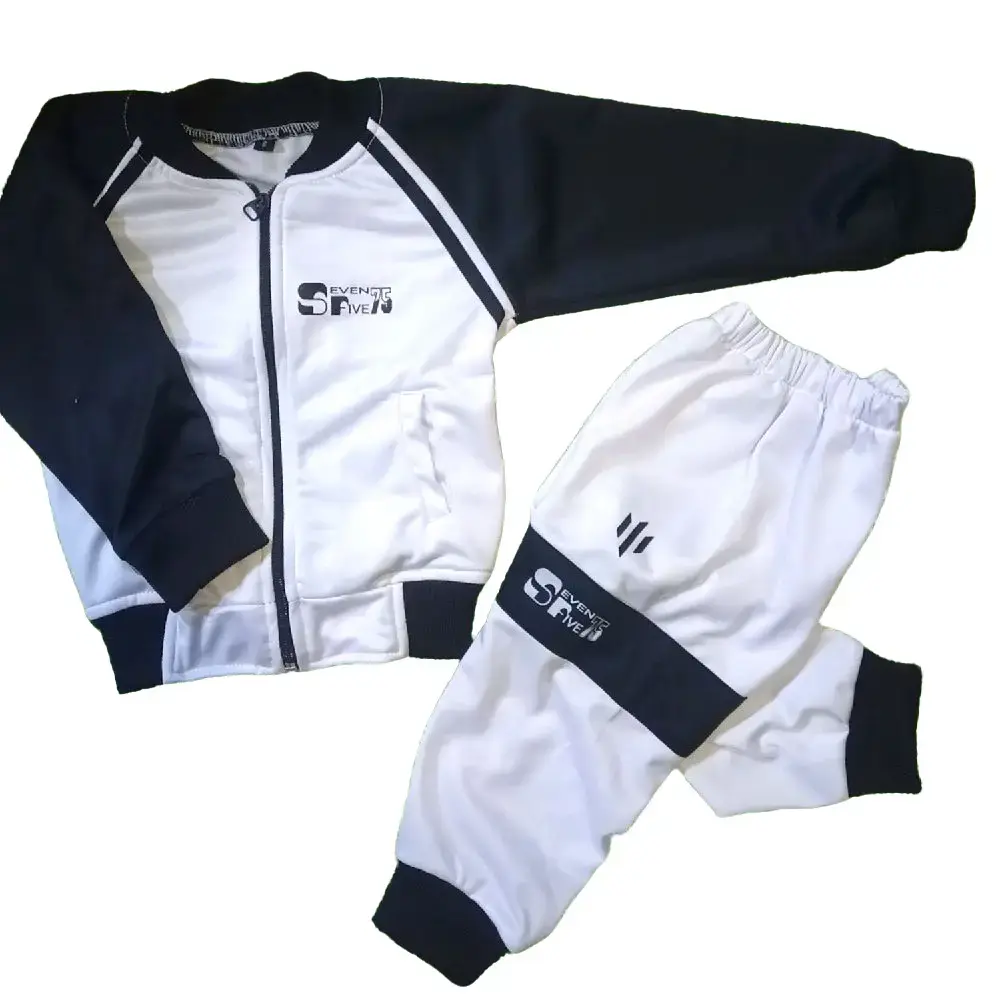 Setelan Anak sevenfive  putih hitam Jaket  tracktop dan Jogger Satu Set - Fashion Anak ukuran lengkap Celana