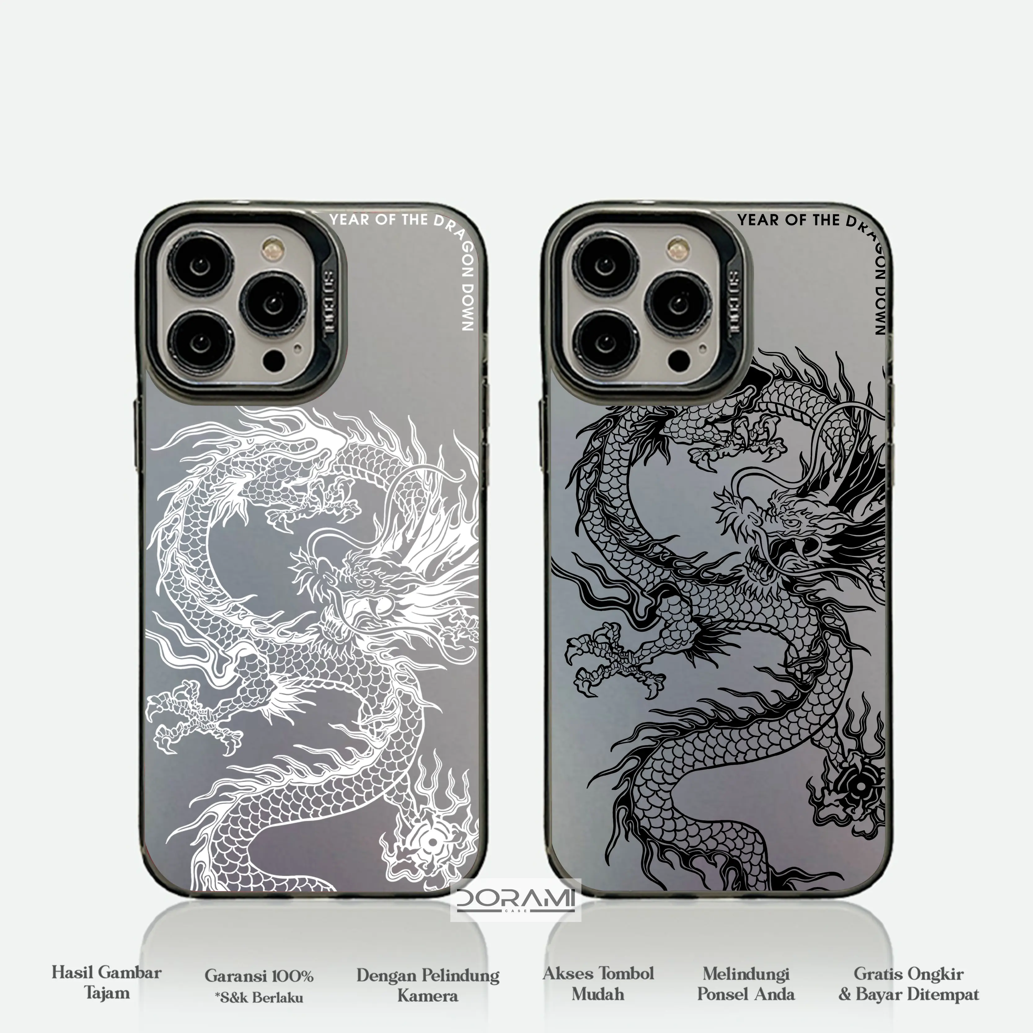 CASE For REAL SO COOL HOLOGRAM PREMIUM MATTE - Motif (dragon22 ) - Softcase HYBRID IMD PLATE HOLOGRAM Cowo - Casing Glossy