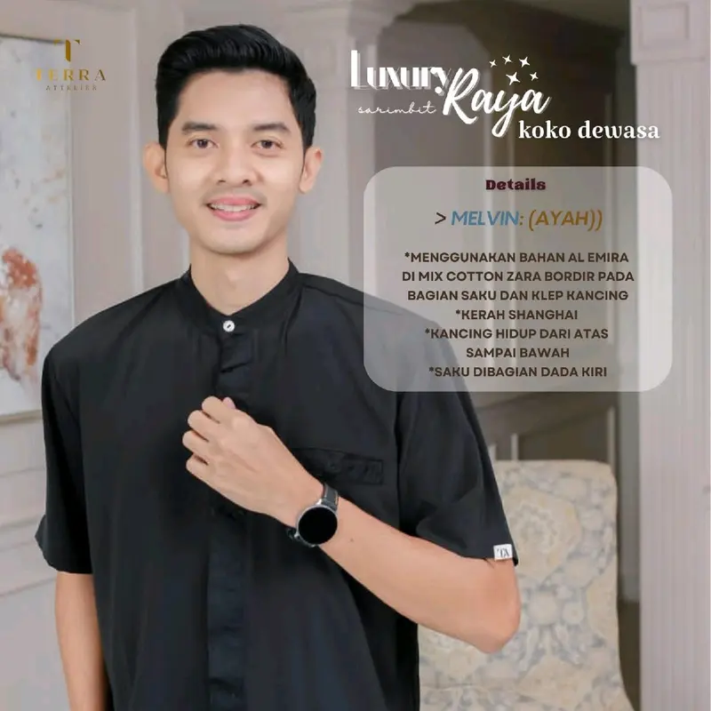 Luxury Raya  Sarimbit Muslim Gamis Lebaran Setelan Wanita Pasangan 6