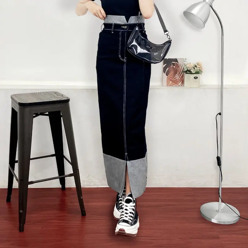 PRCS - LENORA SKIRT - ROK JEANS WANITA HIGHWAIST Panjang Pendek 3