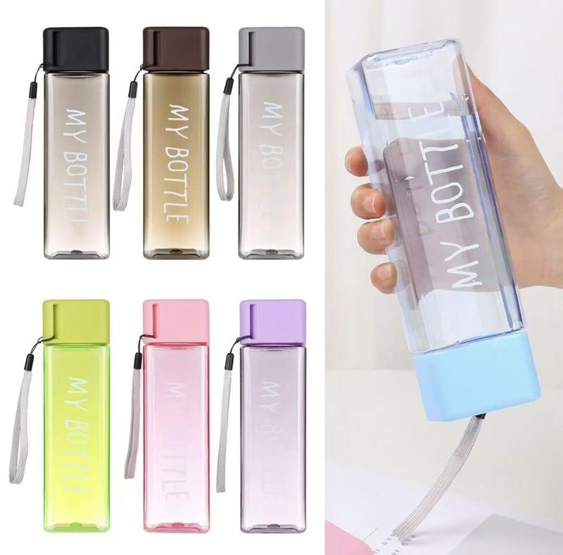 Bình nước thể thao My Bottle bằng nhựa vuông dung tích 500 ml cho nam và nữ tiện mang theo dùng đựng cà phê hoặc nước ép