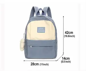 NGETOP - Tas Ransel Sekolah Wanita Korean Polos Terbaru Bahan Kanvas Nylon Warna Hitam Biru Pink Army
