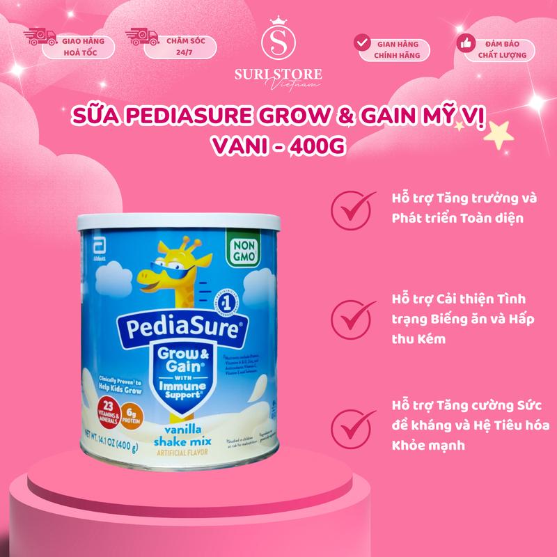  SURI STORE - Sữa Pediasure Grow & Gain Mỹ vị vani - 400g 