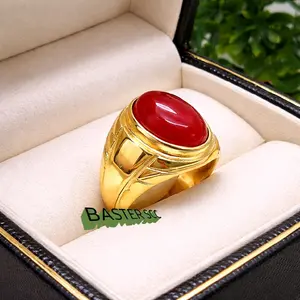 CINCIN BATU GIOK MERAH DM 10X14 SIAP PAKAI