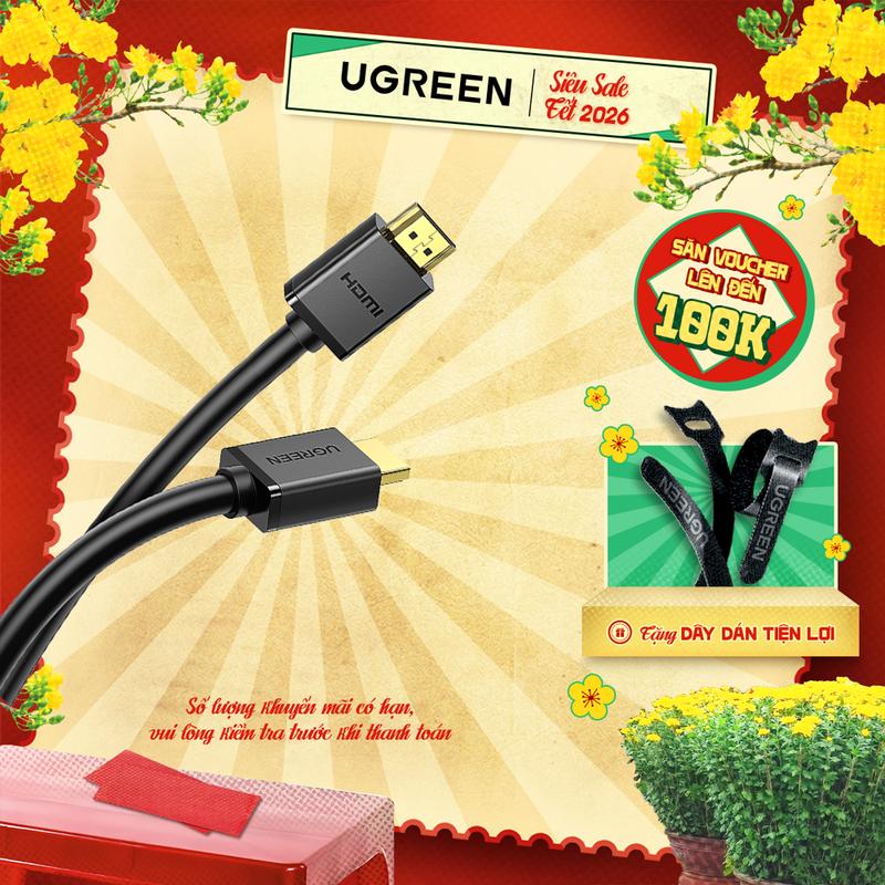Cáp HDMI 2.0 tốc độ cao Ugreen HD104 Dùng cho Xiaomi Mi Box PS4 Bộ Chia HDMI Cáp Chuyển Đổi HDMI | Cổng Chất Lượng 1080P | Bảo hành 18 tháng 1 đổi 1