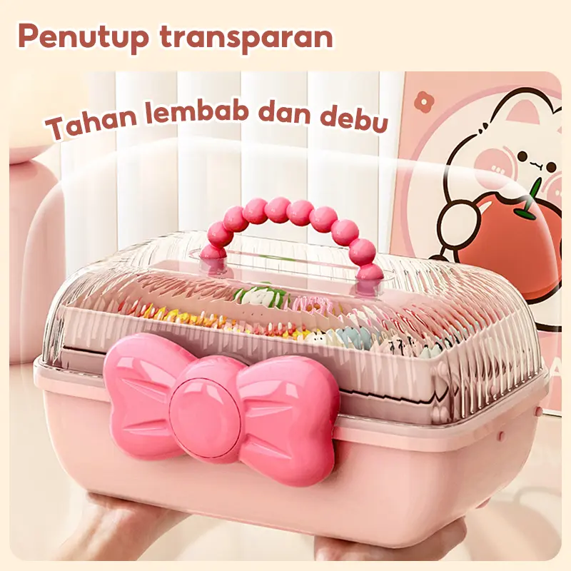 Storage Pita 3 tingkat / box penyimpanan ikat rambut dan aksesoris lainnya 5