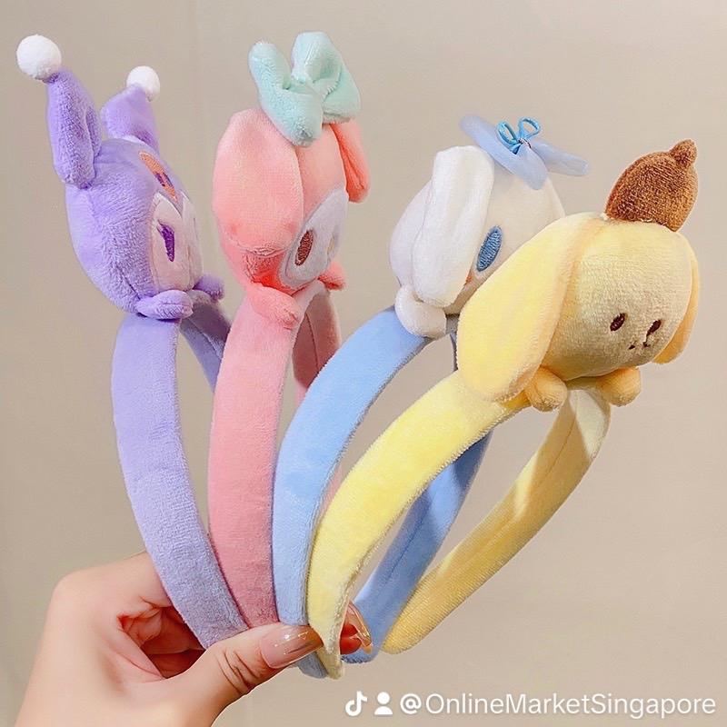 Product Introduction of Sanrio Headband Big-Eared Dog Three-Dimensional Doll Pressed Melody Kuromi Makeup Face Wash Hairpin Cotton Synthetic Nylon Plastic Metal Coating Daily Retro Casual 12