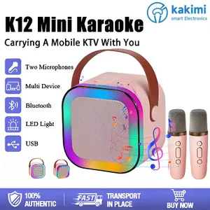 【COD&Local Delivery】Kakimi Smarteck Karaoke Bluetooth Speaker SK02 Mini Portable Speaker dengan Mic Full Bass Wireless KTV Lucu Portabel Luar Ruangan Speaker Nirkabel 5.0 2000mAh Baterai 8 Jam Waktu Bernyanyi Terus Menerus - Speker