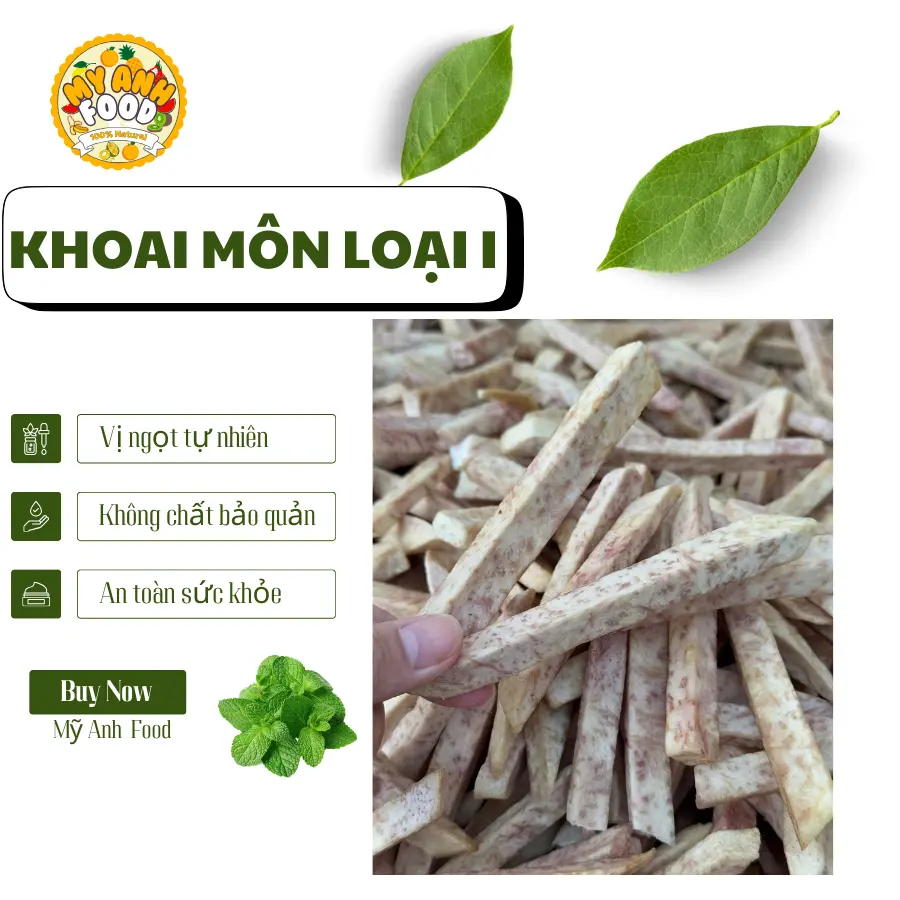 Khoai môn sợi Loại I  - Khoai môn sấy giòn, ngọt tự nhiên thay thế Snack - MỸ ANH FOOD
