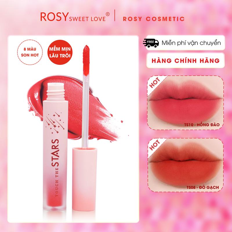 Son Kem Lì Touch The Stars Rosy Sweet Love - Bền Màu Không Chì Lâu Trôi Chất Nhung Mịn Mượt Bảng Màu Đa Dạng Hot trend