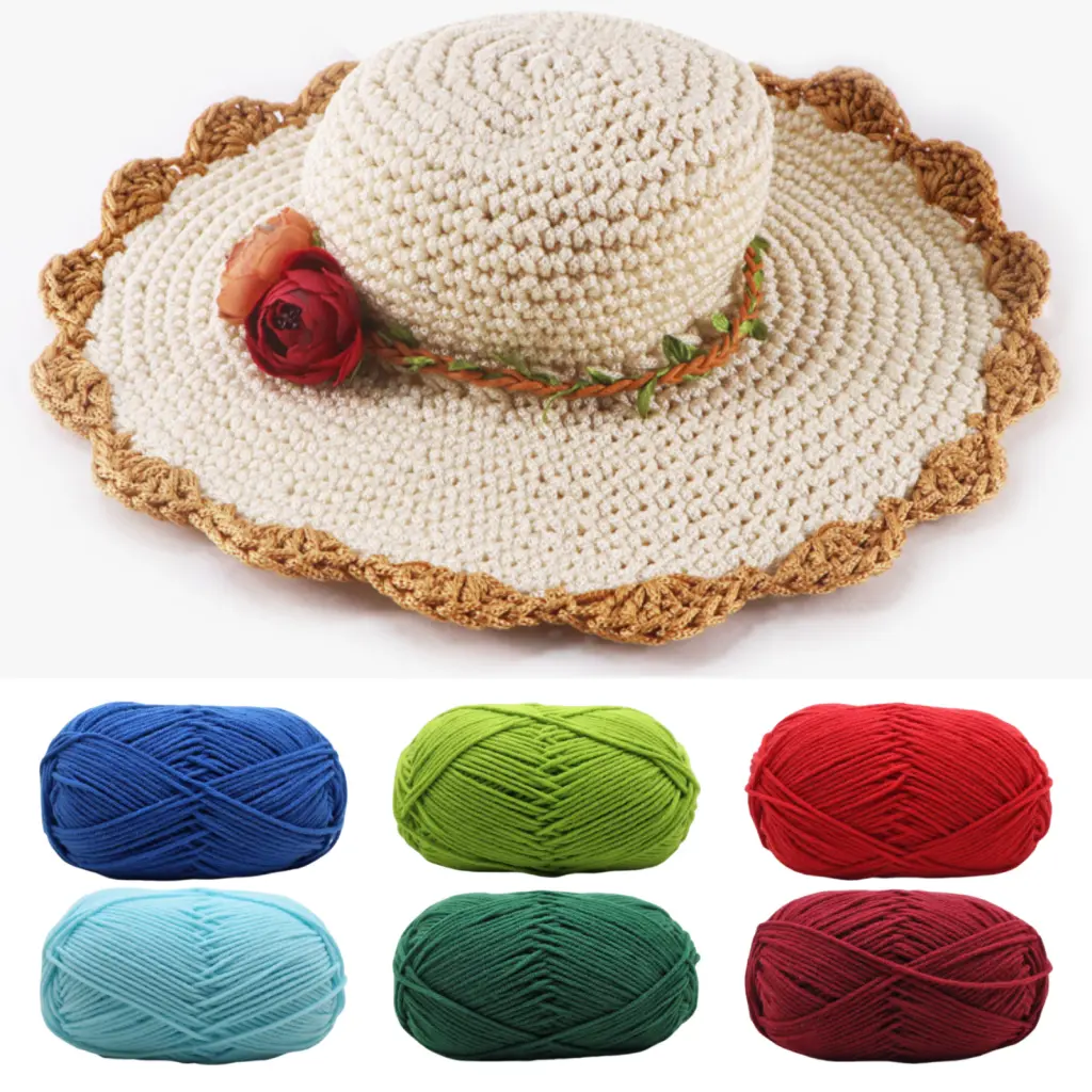 Teyiwer Woollen Yarn Great Knitting Wool Yarn Accessories 4Ply Handmade DIY Knitting Yarn Wool Line Ultra Soft Excellent 4Ply Milk Cotton Thickness Line Crochet Yarn for Sewing Shop Breathable