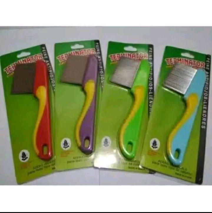 Terminator 12 Pcs Serit Besi Stainless Gagang Serit Kutu Rambut dengan ...