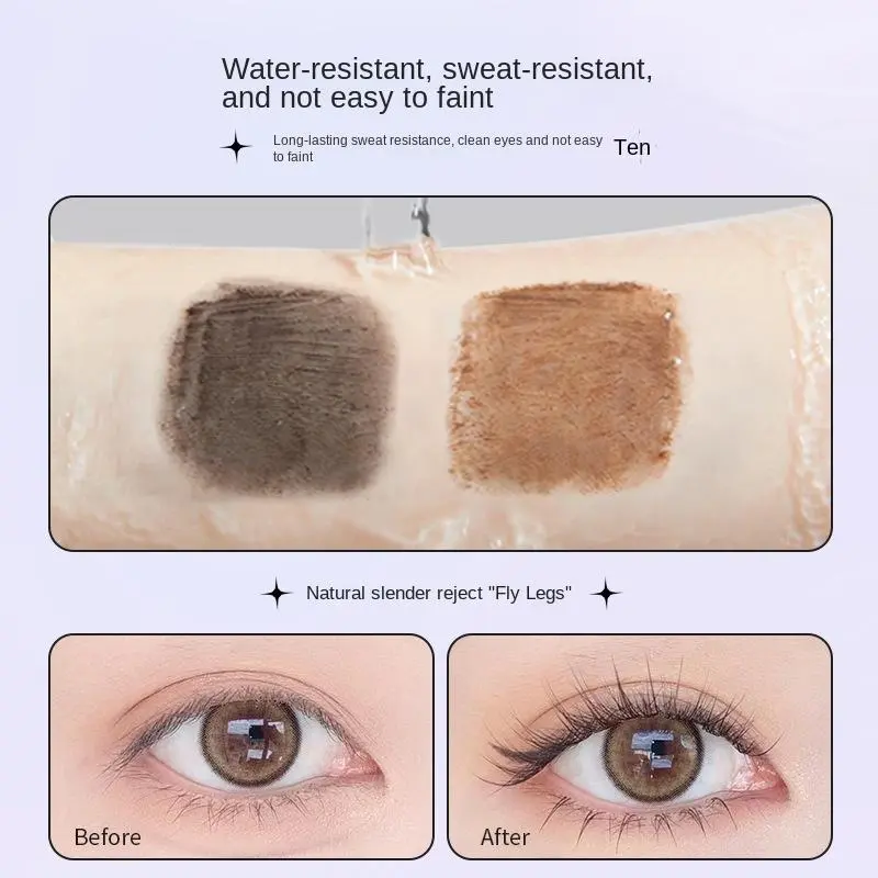Mascara Làm Cong Dài, Không Thấm Nước, Chống Mồ Hôi, Chống Nhòe, Chống Bôi Trơn, Trang Điểm Màu Đen Và Nâu làm dài mi Cosmetic Nữ 4