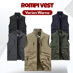 Rompi polos /Rompi dewasa/Rompi lapangan/Rompi motor / Atasan Pria/Rompi vest/Rompi outdoor/Rompi komunitas 4 Saku luar 1 Saku dalam .