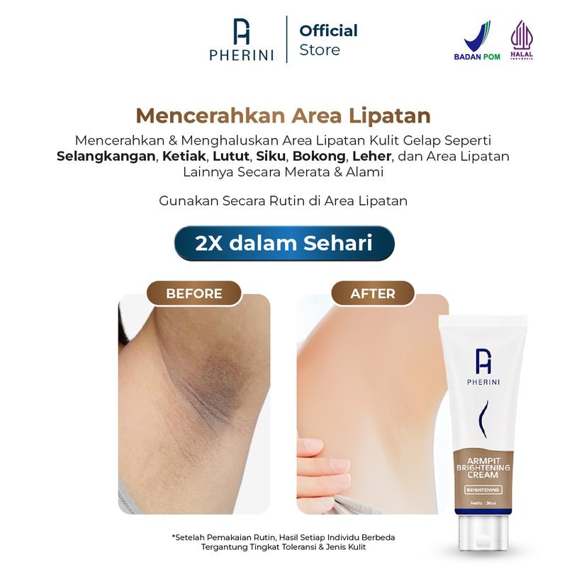 Pherini Armpit Brightening Cream 30ml Mencerahkan Area Lipatan Gelap ...