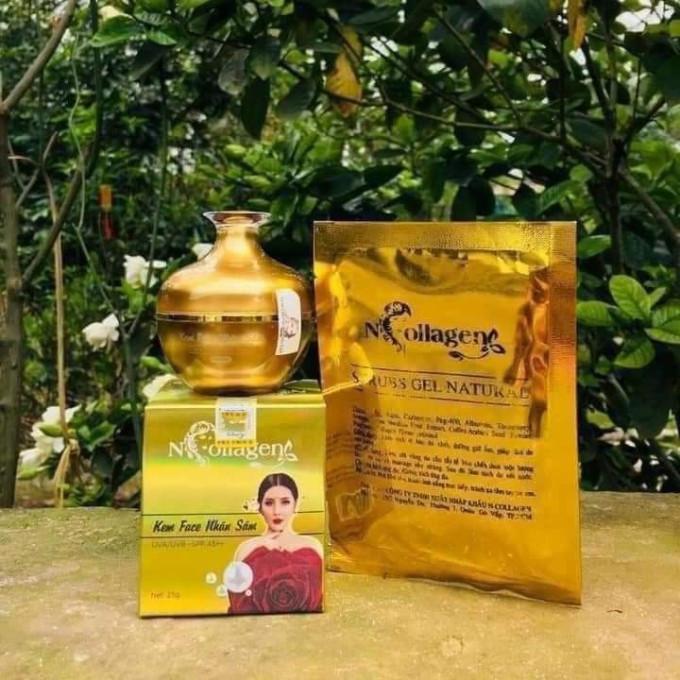 Kem Face N Collagen Nhân Sâm Vàng 25g Chính Hãng Hỗ Trợ Dưỡng Ẩm trăng sáng da mờ nam tang nhang Ngân Collagen