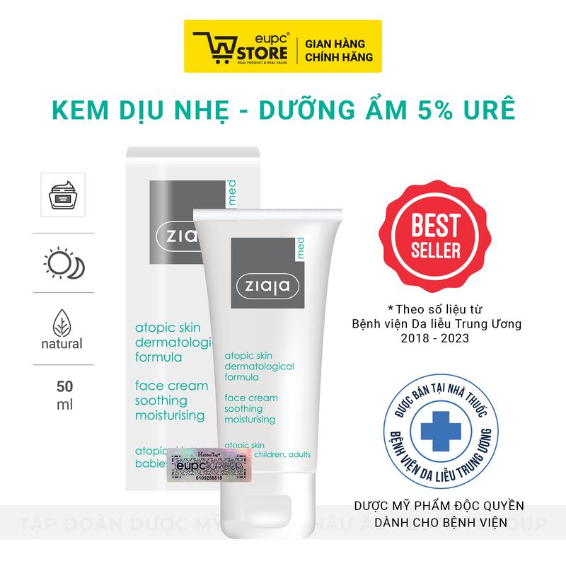 Kem Dịu Nhẹ, Dưỡng Ẩm 5% Urê Ziaja Med 50ml Giảm Khô, Thô Ráp Và Nứt Nẻ da, An Toàn Với Trẻ Nhỏ EUPC STORE