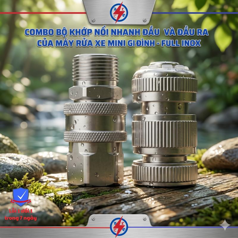 Bộ Khớp Nối Nhanh Đầu Vào Và Đầu Ra - Phụ Kiện Máy Rửa Xe mini Đình