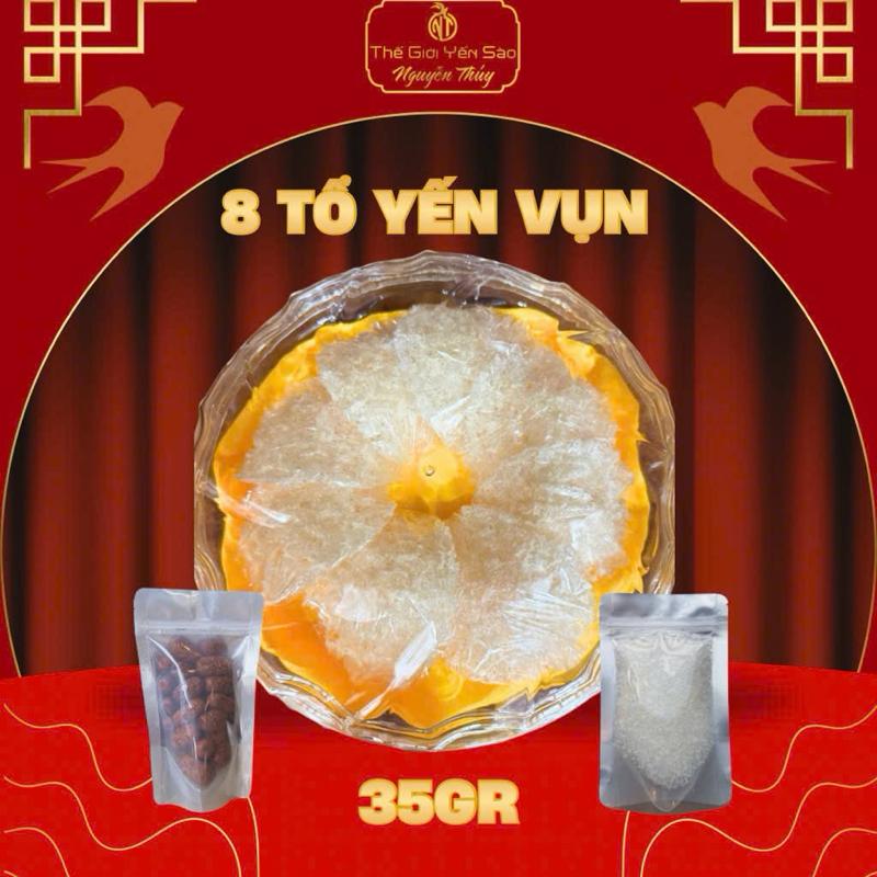 Tổ Yến Vụn Sạch Lông + táo, đường - Tổng 8 Tổ+ TẶNG táo, đường
