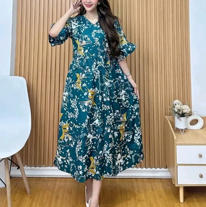 Delia dress Bunga/midi bunga 1